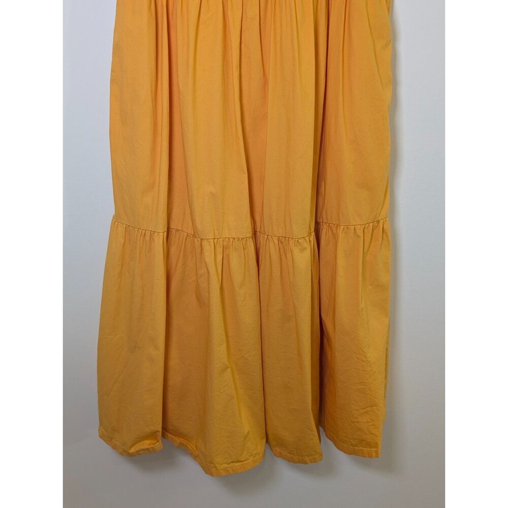 J. Crew Tiered Midi Dress Butter Yellow Cotton Sun Dress Quiet Luxury - Picture 4 of 10